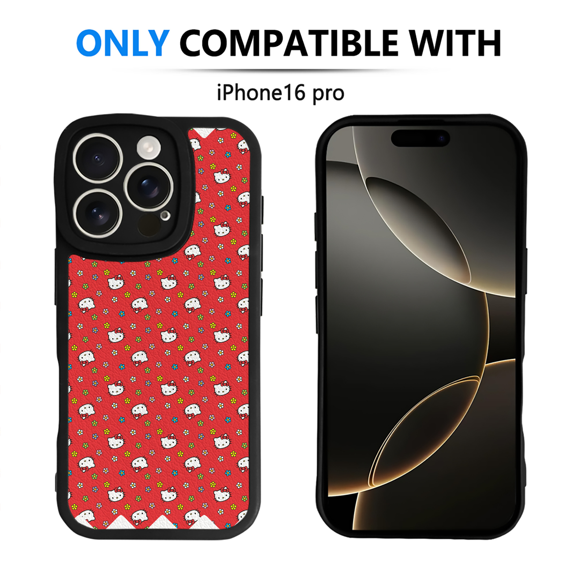 （画像用） Hello Kitty ハローキティ 【iPhone 16シリーズ対応】シリコンスマホケース（レザー調） 材質：シリコン